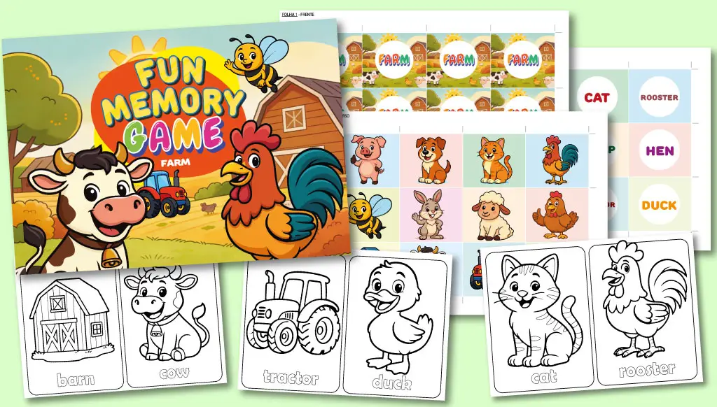 English Roadmap Jogo da memória bilingue para crianças